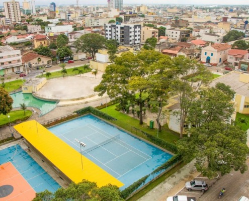 vista aérea das quadras da praça 22 de agosto