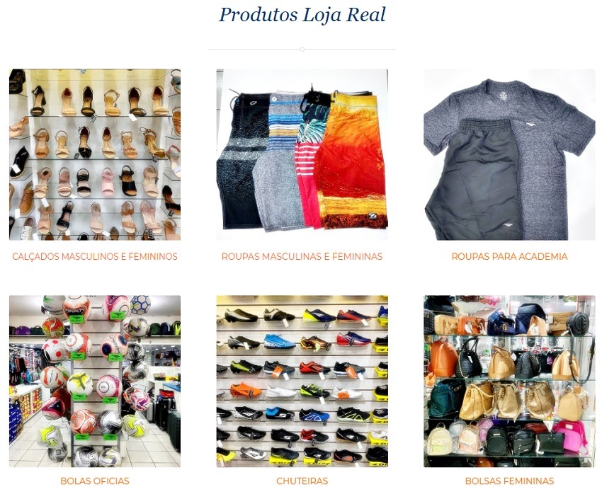 Diversos produtos da Loja Real do Centro de Linhares
